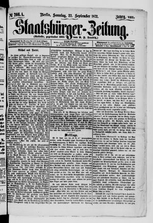 Staatsbürger-Zeitung vom 22.09.1872