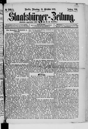 Staatsbürger-Zeitung on Oct 15, 1872