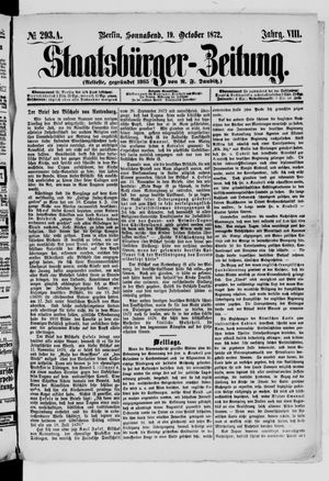 Staatsbürger-Zeitung vom 19.10.1872