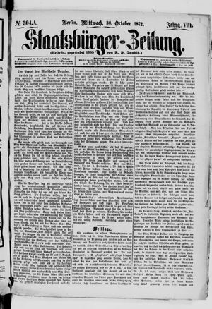Staatsbürger-Zeitung vom 30.10.1872