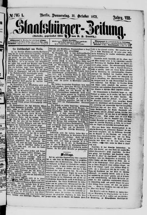 Staatsbürger-Zeitung vom 31.10.1872