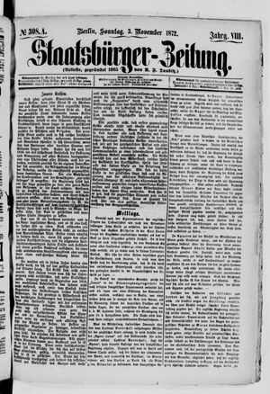 Staatsbürger-Zeitung on Nov 3, 1872