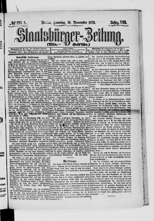 Staatsbürger-Zeitung on Nov 10, 1872