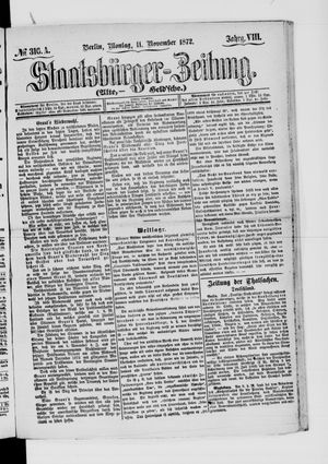 Staatsbürger-Zeitung vom 11.11.1872