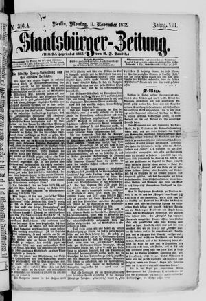 Staatsbürger-Zeitung vom 11.11.1872