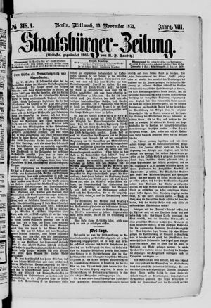 Staatsbürger-Zeitung vom 13.11.1872