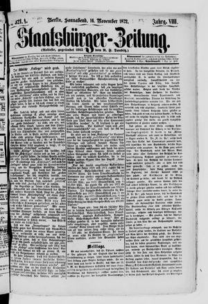 Staatsbürger-Zeitung vom 16.11.1872