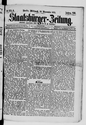 Staatsbürger-Zeitung vom 20.11.1872