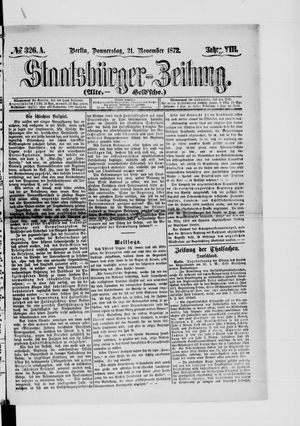 Staatsbürger-Zeitung vom 21.11.1872