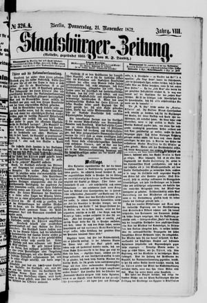 Staatsbürger-Zeitung vom 21.11.1872