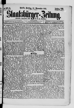Staatsbürger-Zeitung on Nov 22, 1872