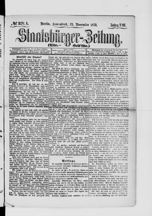 Staatsbürger-Zeitung on Nov 23, 1872