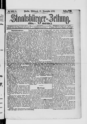 Staatsbürger-Zeitung vom 27.11.1872