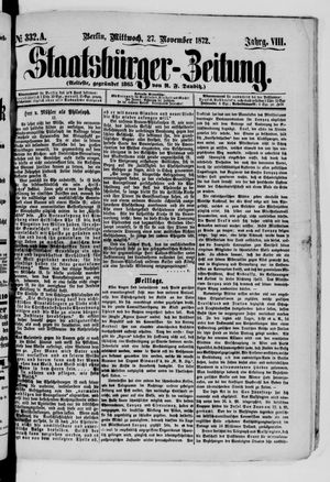 Staatsbürger-Zeitung on Nov 27, 1872