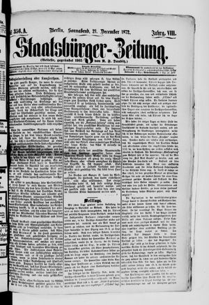 Staatsbürger-Zeitung on Dec 21, 1872