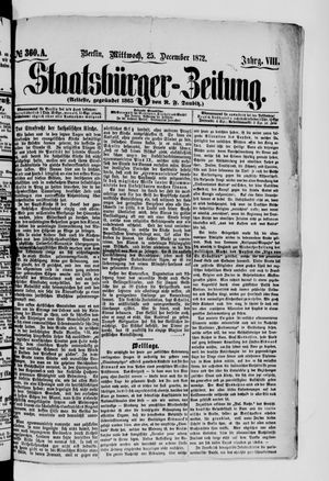 Staatsbürger-Zeitung vom 25.12.1872