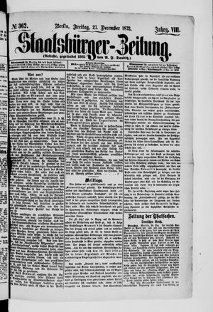 Staatsbürger-Zeitung vom 27.12.1872