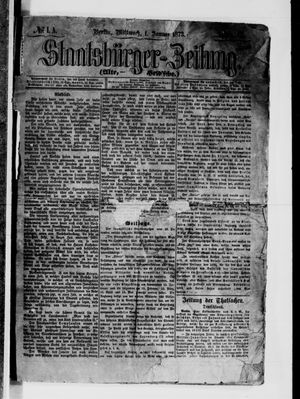 Staatsbürger-Zeitung vom 31.12.1872