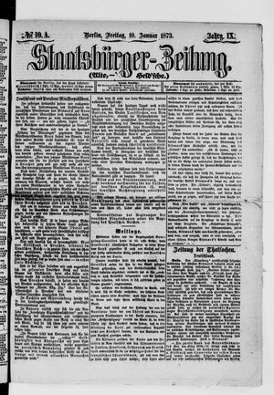 Staatsbürger-Zeitung vom 10.01.1873