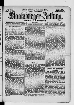 Staatsbürger-Zeitung on Jan 15, 1873