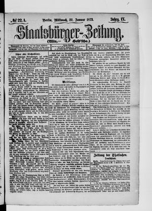 Staatsbürger-Zeitung vom 22.01.1873