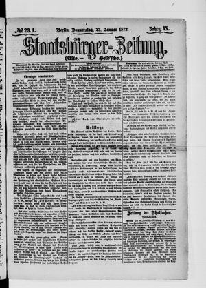 Staatsbürger-Zeitung on Jan 23, 1873