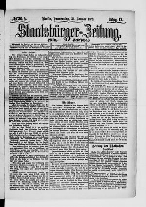 Staatsbürger-Zeitung vom 30.01.1873