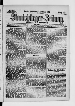 Staatsbürger-Zeitung on Feb 1, 1873