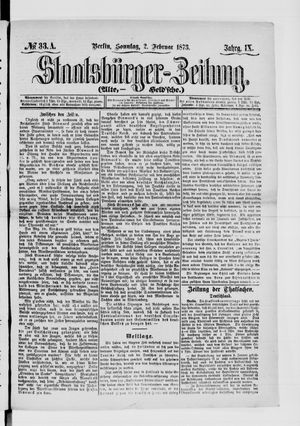 Staatsbürger-Zeitung on Feb 2, 1873