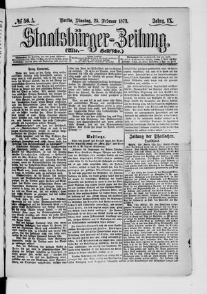 Staatsbürger-Zeitung on Feb 25, 1873