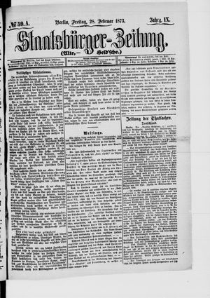 Staatsbürger-Zeitung vom 28.02.1873