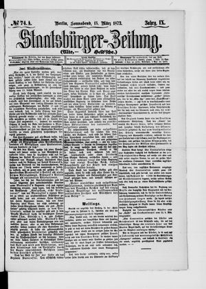 Staatsbürger-Zeitung on Mar 15, 1873