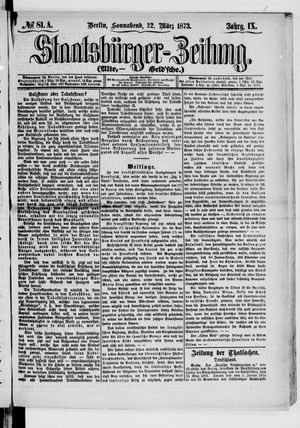Staatsbürger-Zeitung vom 22.03.1873