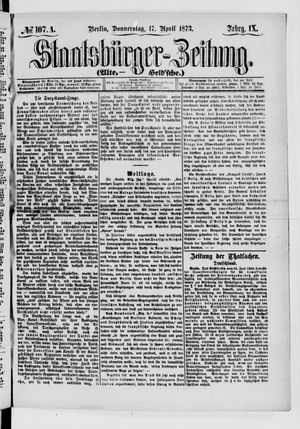 Staatsbürger-Zeitung on Apr 17, 1873
