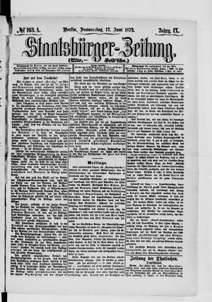 Staatsbürger-Zeitung vom 12.06.1873