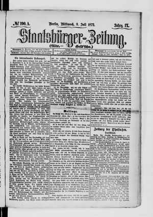 Staatsbürger-Zeitung vom 09.07.1873