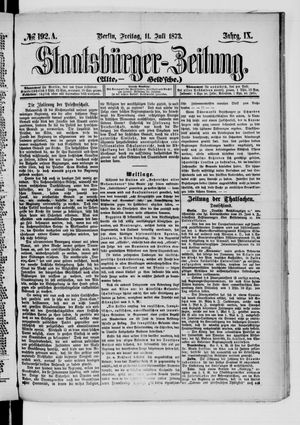 Staatsbürger-Zeitung vom 11.07.1873