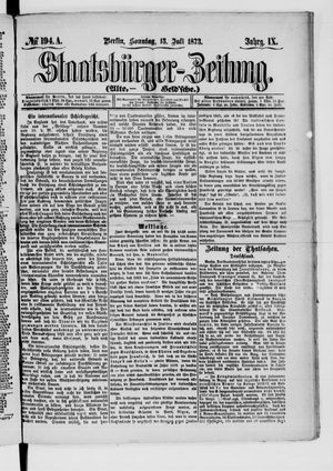 Staatsbürger-Zeitung vom 13.07.1873