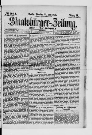 Staatsbürger-Zeitung vom 22.07.1873