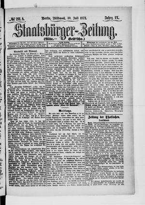 Staatsbürger-Zeitung vom 30.07.1873
