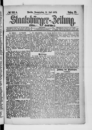 Staatsbürger-Zeitung vom 31.07.1873