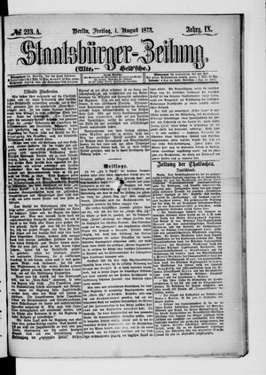 Staatsbürger-Zeitung on Aug 1, 1873