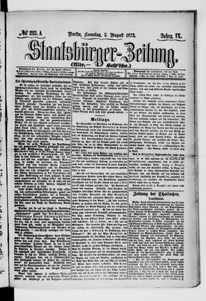 Staatsbürger-Zeitung on Aug 3, 1873