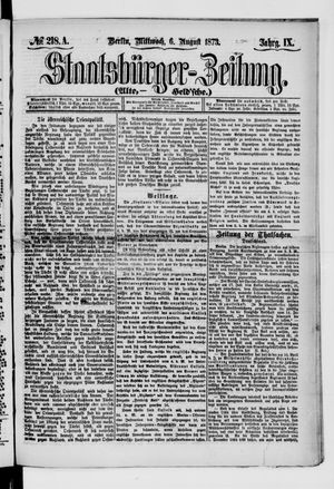 Staatsbürger-Zeitung vom 06.08.1873