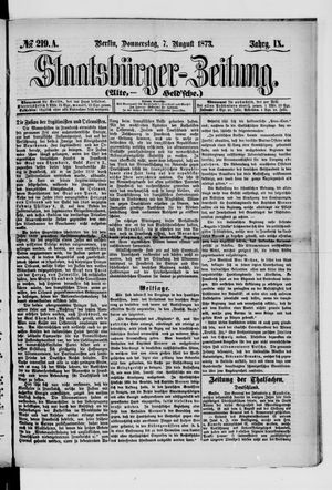 Staatsbürger-Zeitung on Aug 7, 1873