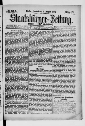 Staatsbürger-Zeitung vom 09.08.1873