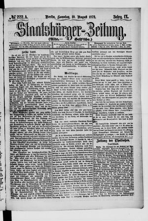 Staatsbürger-Zeitung on Aug 10, 1873