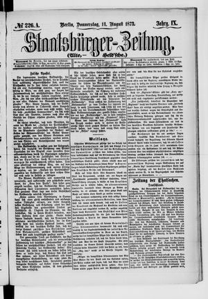 Staatsbürger-Zeitung on Aug 14, 1873