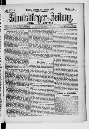 Staatsbürger-Zeitung vom 15.08.1873