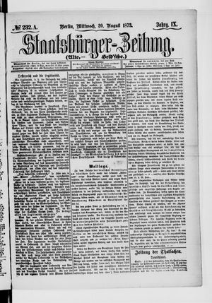 Staatsbürger-Zeitung on Aug 20, 1873